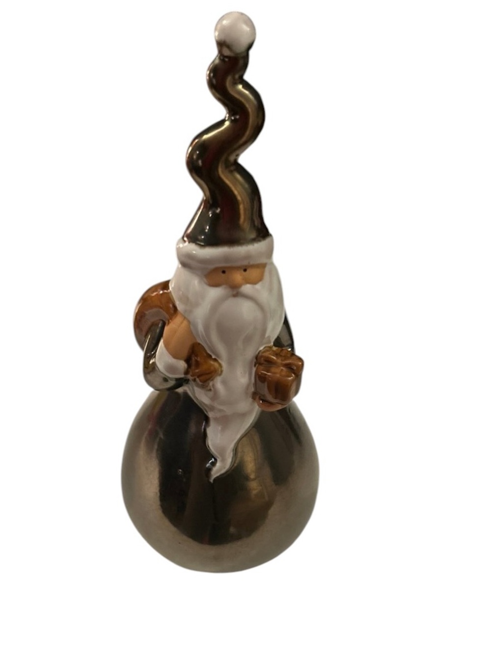 Vintage Pier 1 retro 15 inch bronze tone decorative Santa figure numbered art